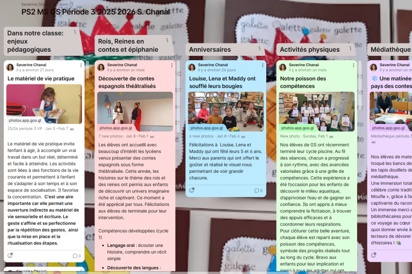 Classe Ps2 Ms GS Séverine Chanal periode 3